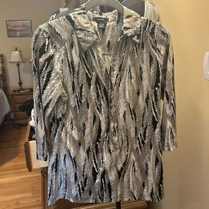 Alfani Blouse Size M Collared 3/4 Sleeves